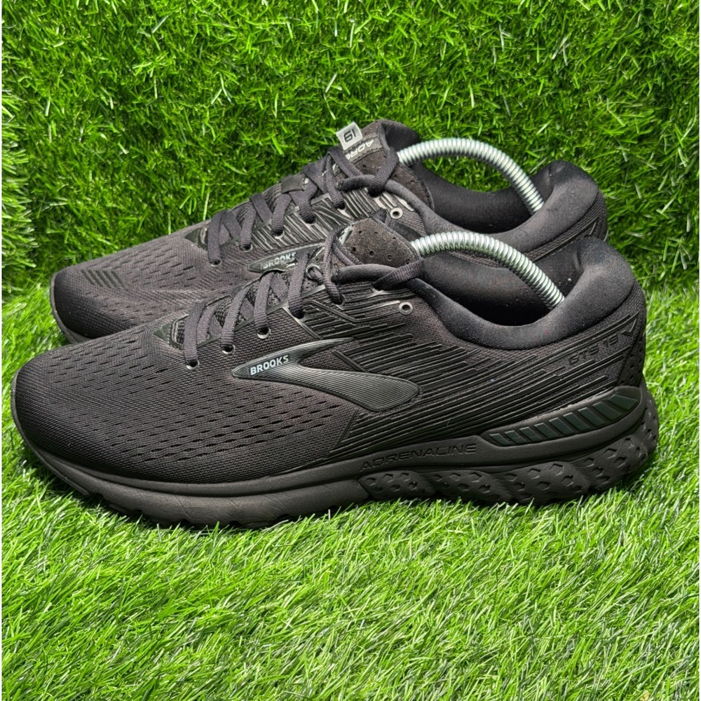 Brooks Adrenaline GTS 19 Mens 10.5 Wide 2E Black Running Shoes 1102942E071